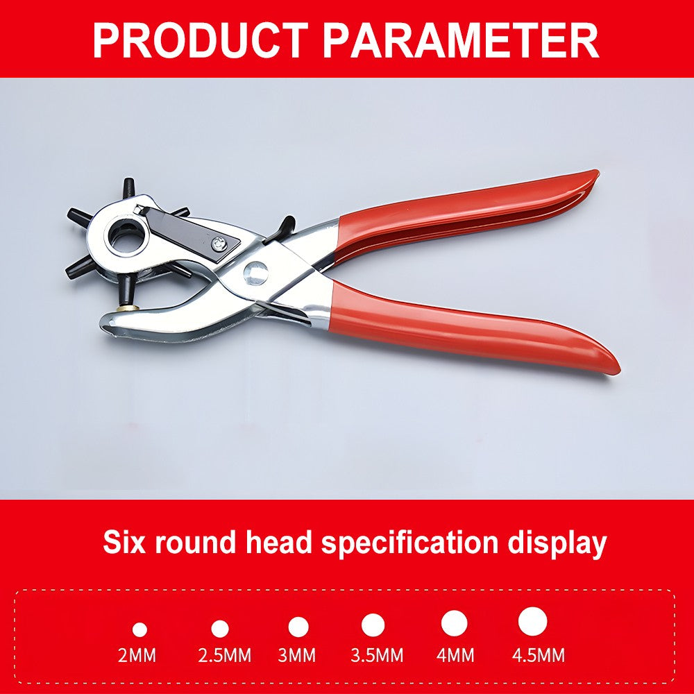 Heavy Duty Leather Hole Punch Tool Multi Size Plier for Belt Collar Strap Fabric