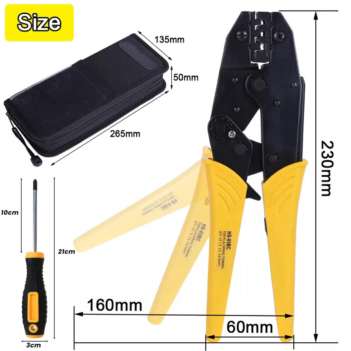 Ratcheting Crimping Tool Kit Cord End Terminals Wire Crimper Pliers 8Dies W/Case
