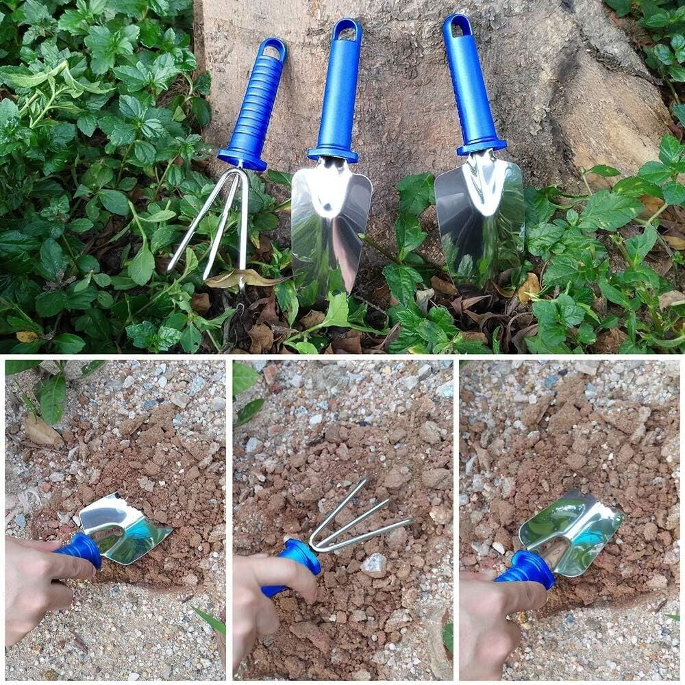 Set of 10 Gardening Tools Complete Garden Tool Kit for Indoors & Outdoors