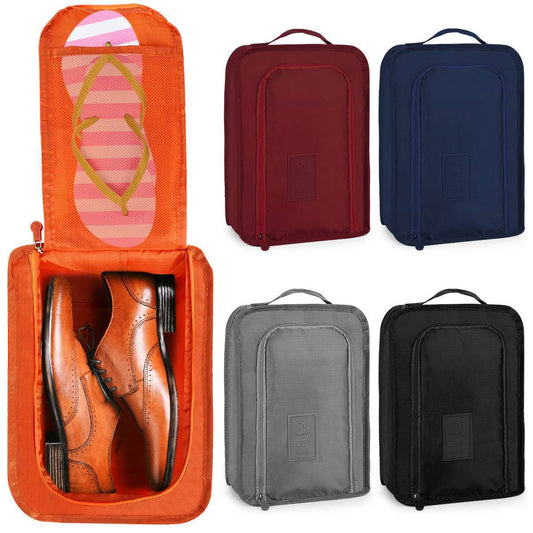 Golf Shoes Bag Zipped Sports Bag Shoe Carrying Case Breathable W/ Top-Handle