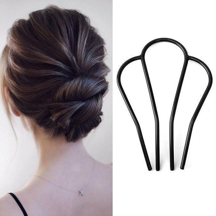 12pcs Hair Side Comb Vintage Hair Fork Clip U Shape French Twist Hair Pin Hair US
