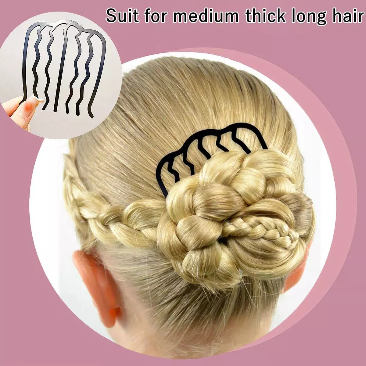 12pcs Hair Side Comb Vintage Hair Fork Clip U Shape French Twist Hair Pin Hair US