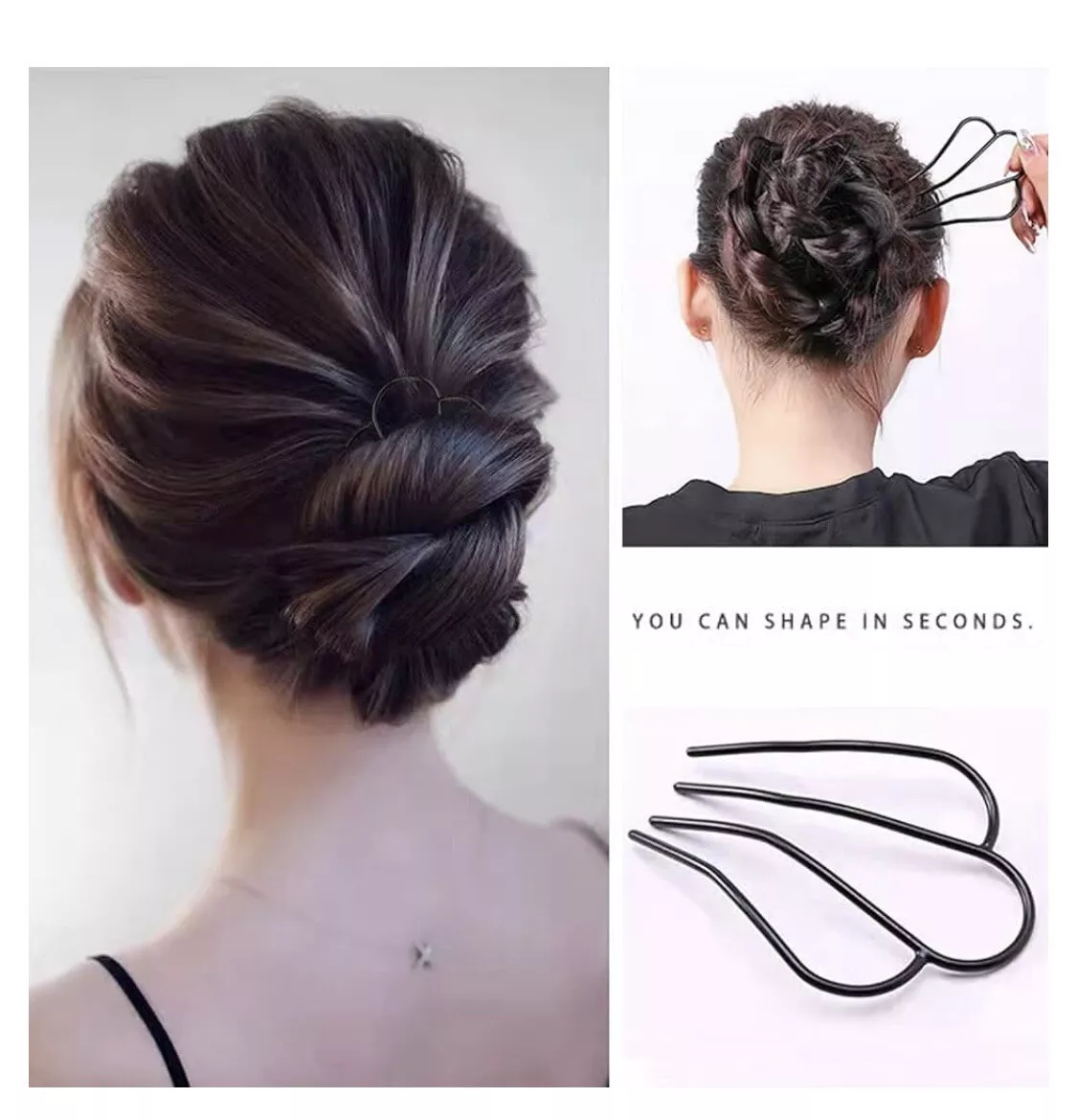 12pcs Hair Side Comb Vintage Hair Fork Clip U Shape French Twist Hair Pin Hair US