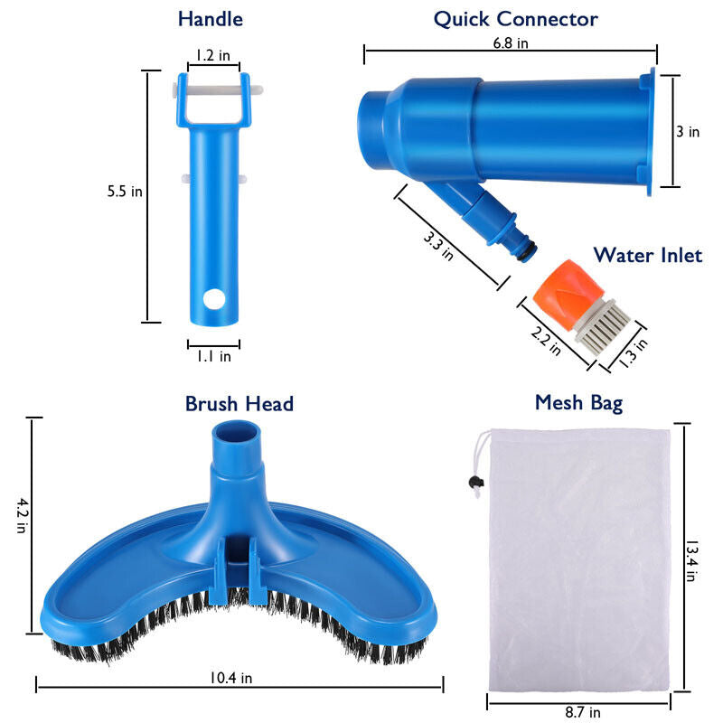 All-in-One Pool Vacuum Head Cleaner – Spa Cleaning Kit & Accessories