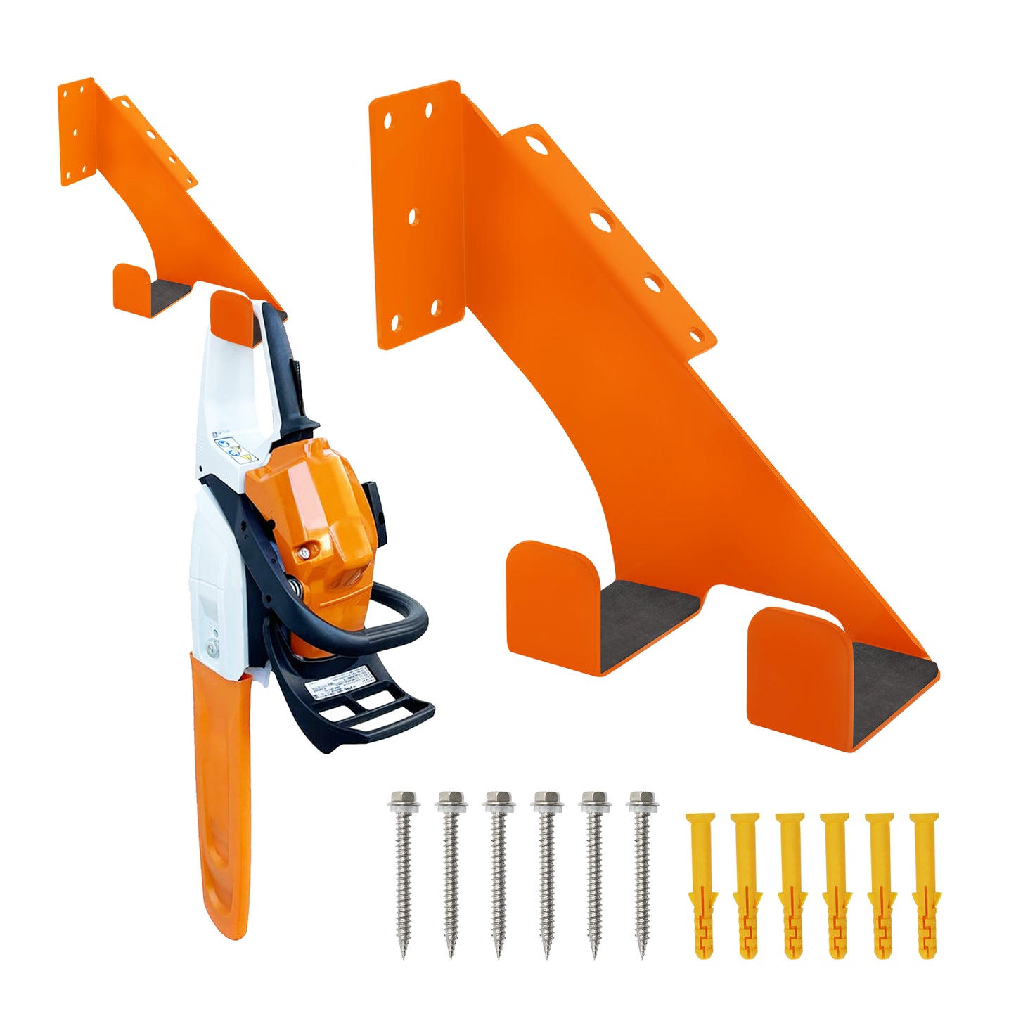 3In1 10" Heavy Duty Holder Chainsaw Holder  Chainsaw Wall Mount 10 Gauge Steel Chain 1PC