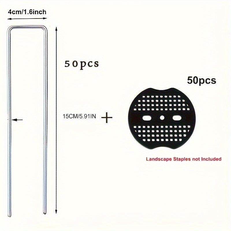 101 Pack Stainless Garden Stakes Landscape Staples Set with Mats& Precision Hook