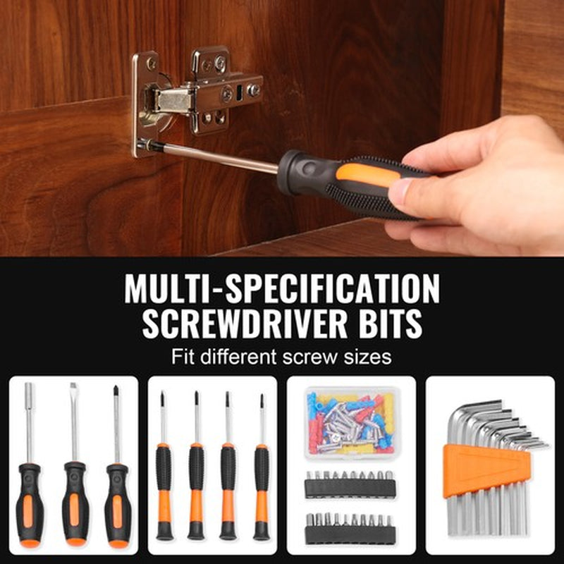 132 Pieces Tool Kit General Household Hand Tool Set with Portable Tool Case