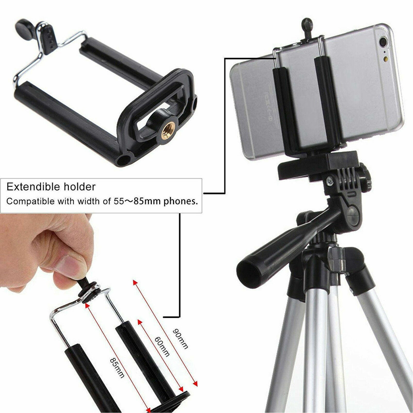 Professional Camera Tripod Stand Holder Mount for Iphone Samsung Cell Phone+Bag