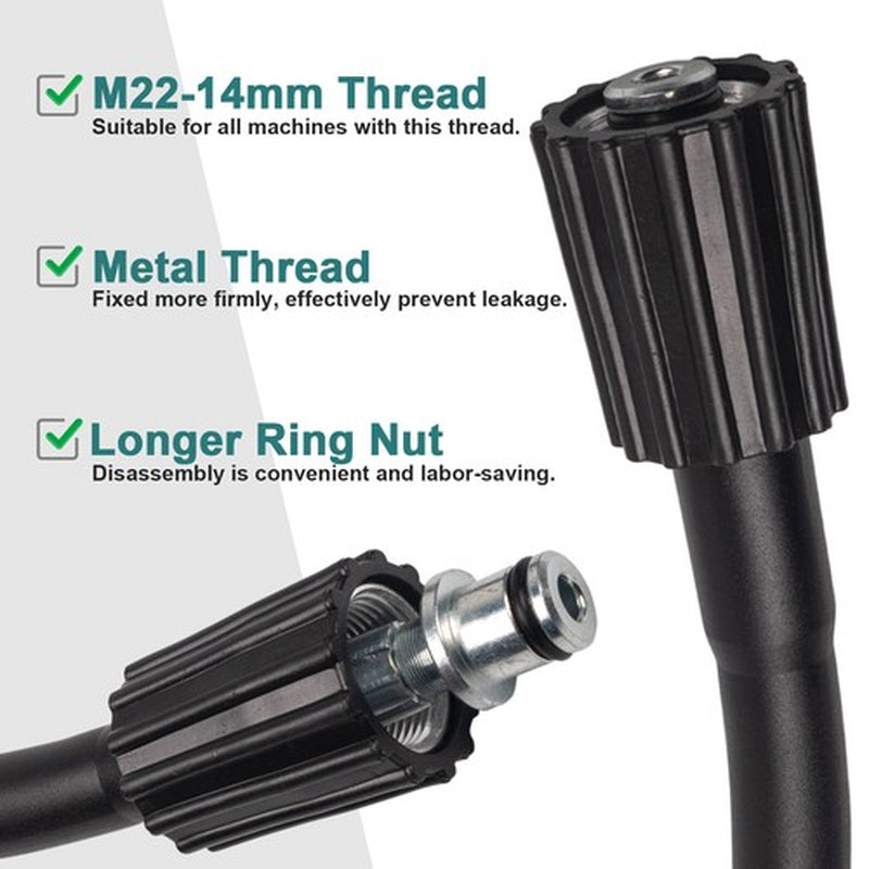 High Pressure Washer Hose 20/50Ft 5800PSI M22-14Mm Power Washer Extension Hose