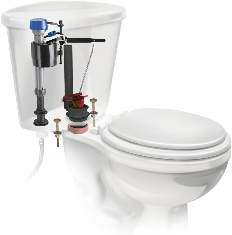 Universal High Performance All in One Repair Kit for 2-Inch Flush Valve Toilets, Easy Install