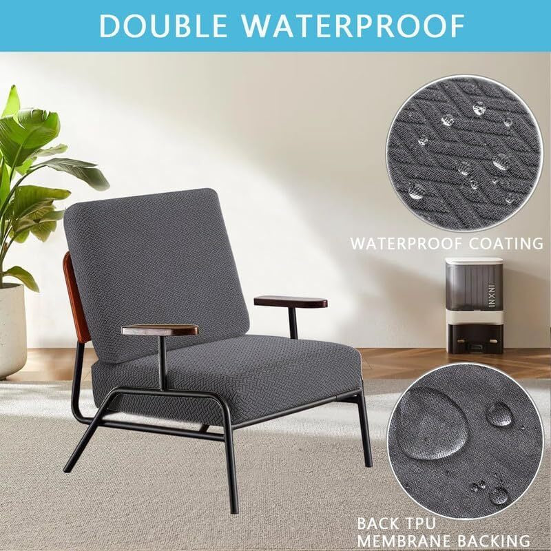 2pcs 100% Waterproof Patio Stretch Sofa Cushion Covers Outdoor Chair Cushion Covers