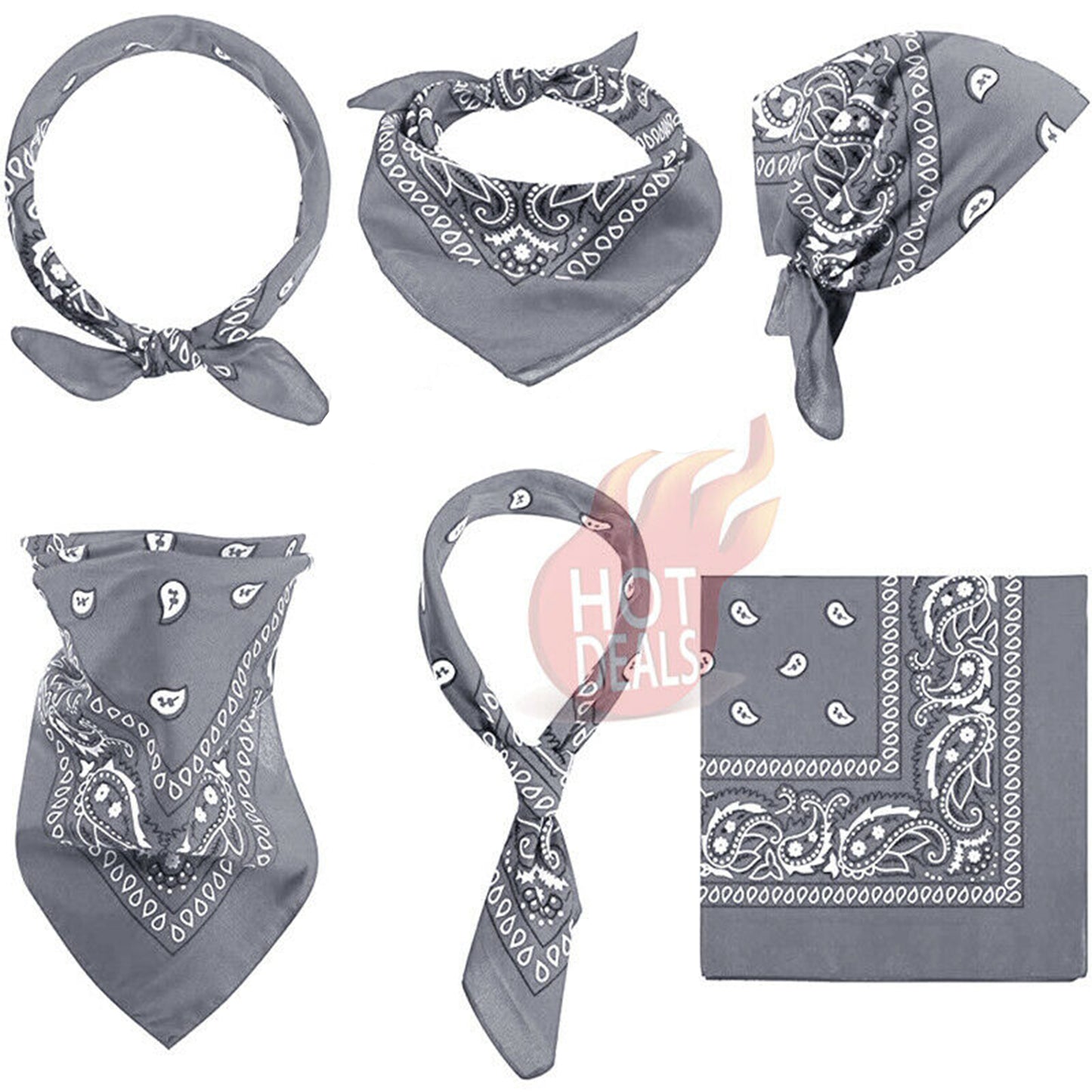 Bandana 100% Cotton Paisley Print Scarf Head Wrap Neck Headband for Men & Women