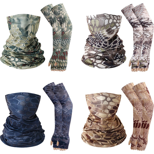 4 Set Cooling Arm Sleeves & Neck Gaiter Face Mask UV Protection for Men/Women