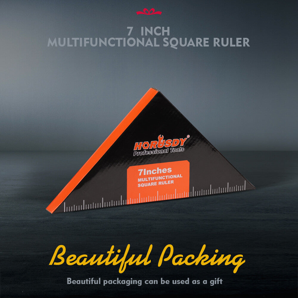 7 Inch Premium Rafter Square with Level Carpenter Tool Protractor Ruler