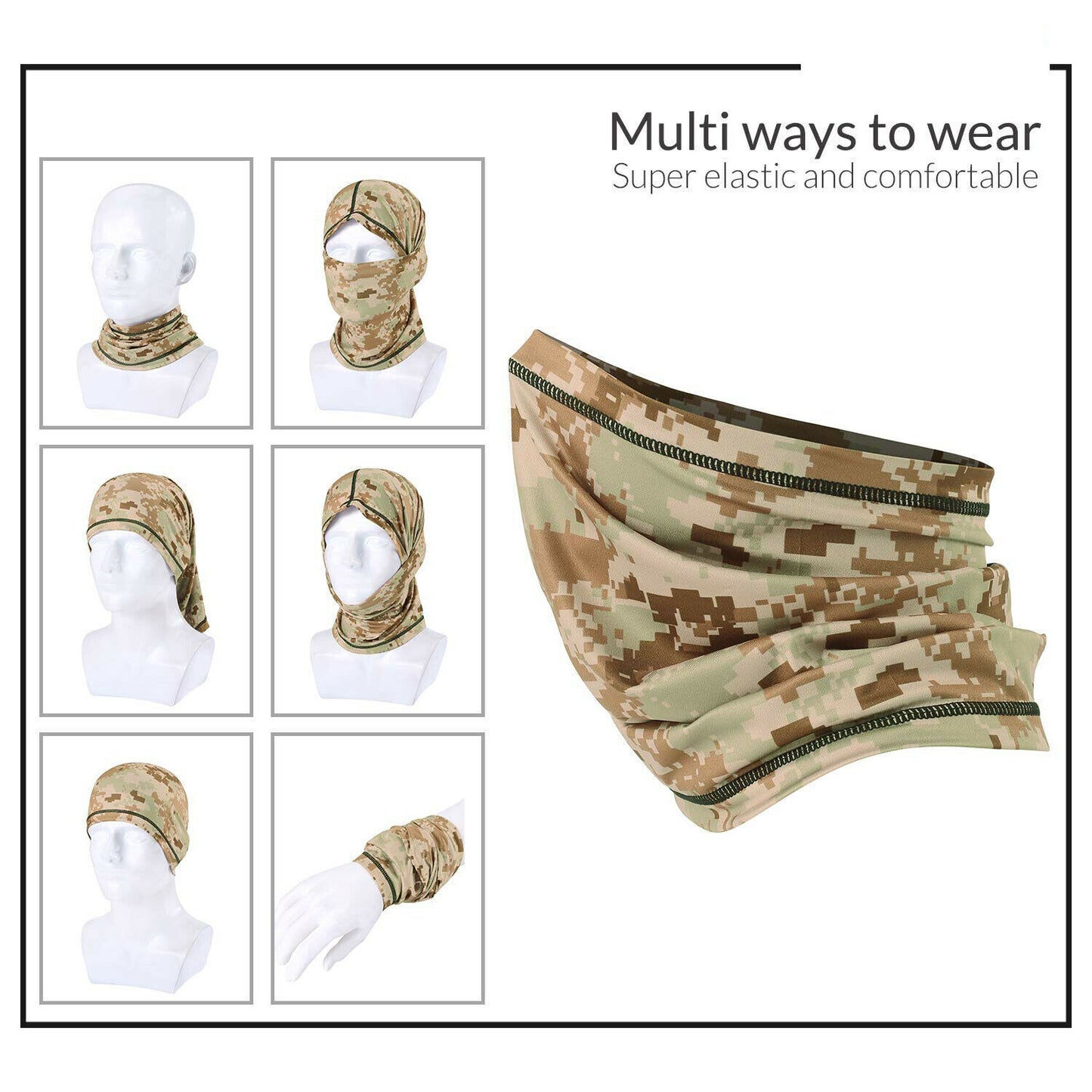 Neck Gaiter Cooling Face Mask Balaclava UV Protection Breathable Bandana Scarf