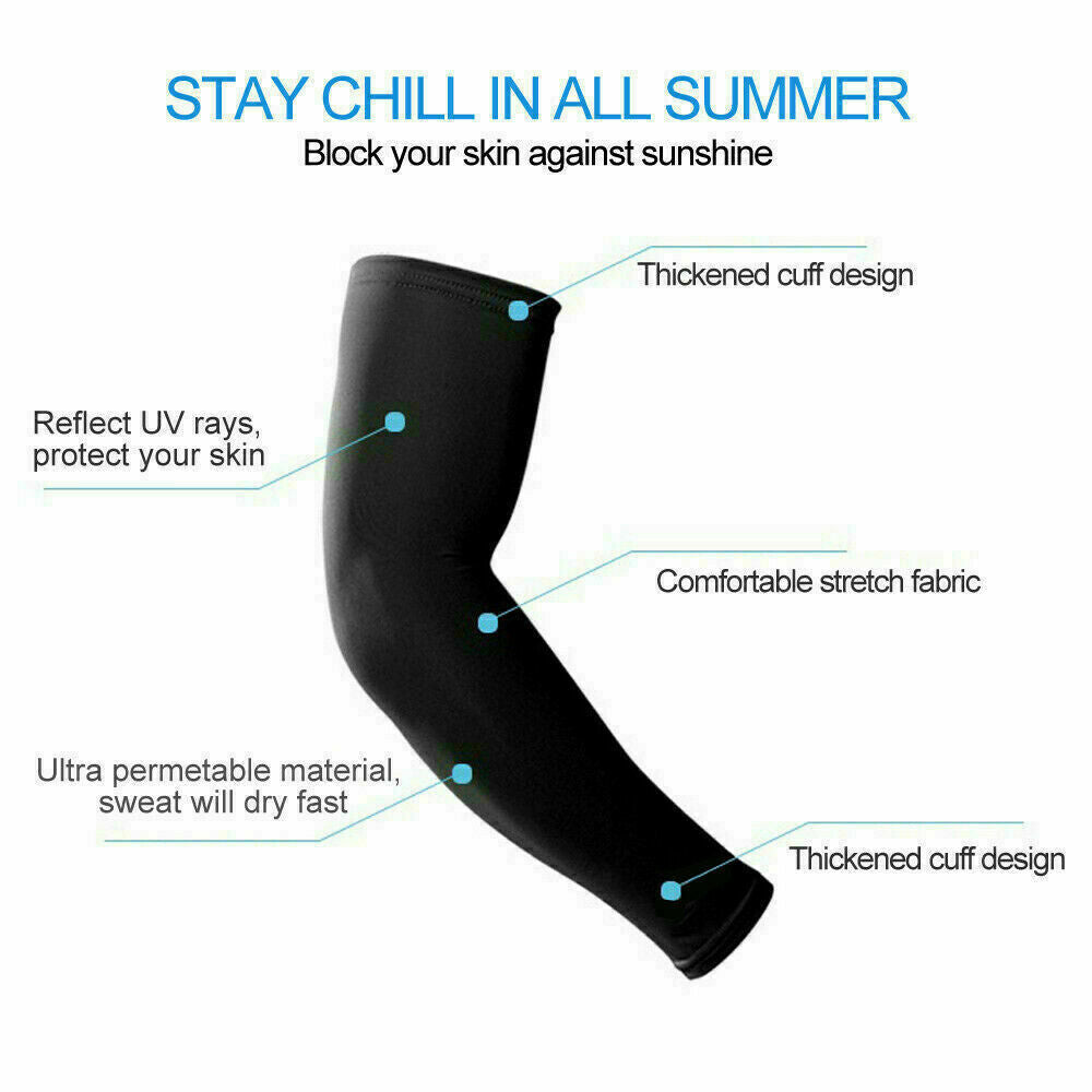 5 Pairs Cooling Arm Sleeves Cover UV Sun Protection Sports Outdoor for Men Women