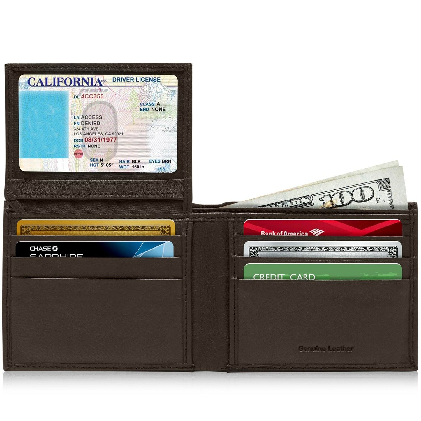 Genuine Leather RFID Blocking Bifold Wallet for Men Slim Mens Wallet Minimalist