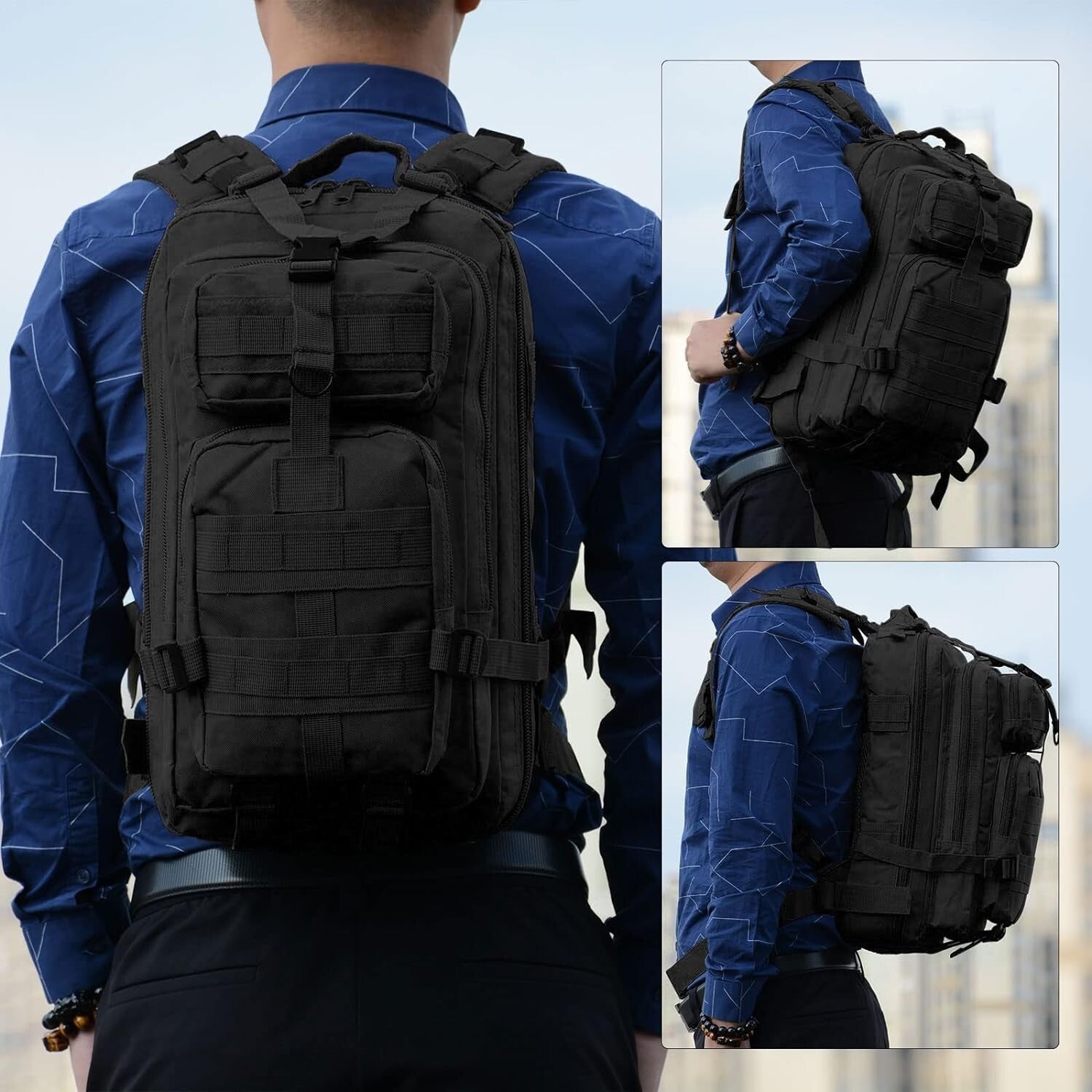 30L Military Tactical Backpack – Durable Black Rucksack for Camping, Hiking & Outdoor Adventures