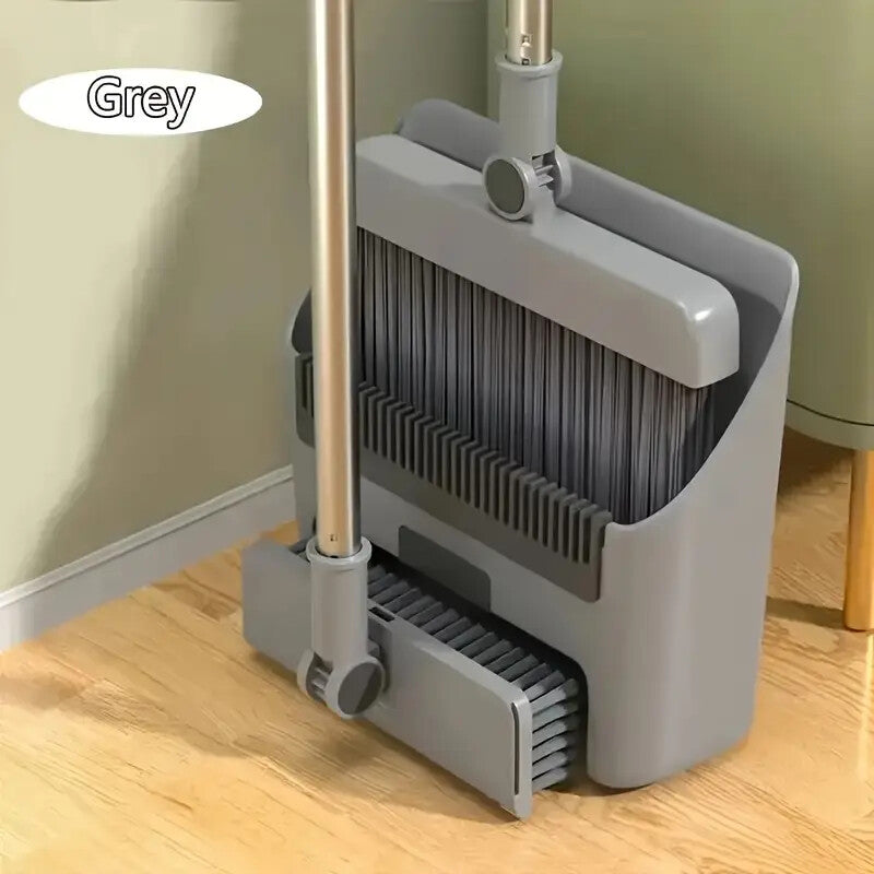  3 in 1 Broom and Dustpan Set Lightweight Upright Lobby Broom and Dust Pan Combo