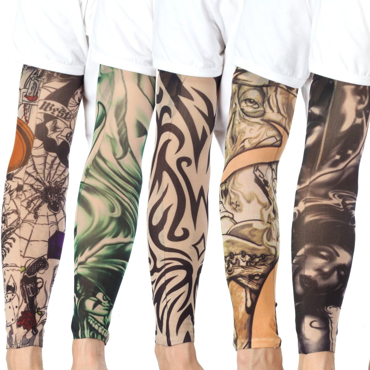 20PCS Set Tattoo Arm Sleeves Arts Fake Temporary Tattoo Arm Sunscreen Sleeves A