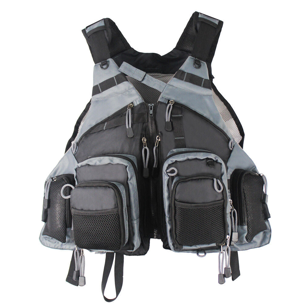 Fly Fishing Mesh Vest General Size Adjustable Mutil-Pocket Breathable Vest