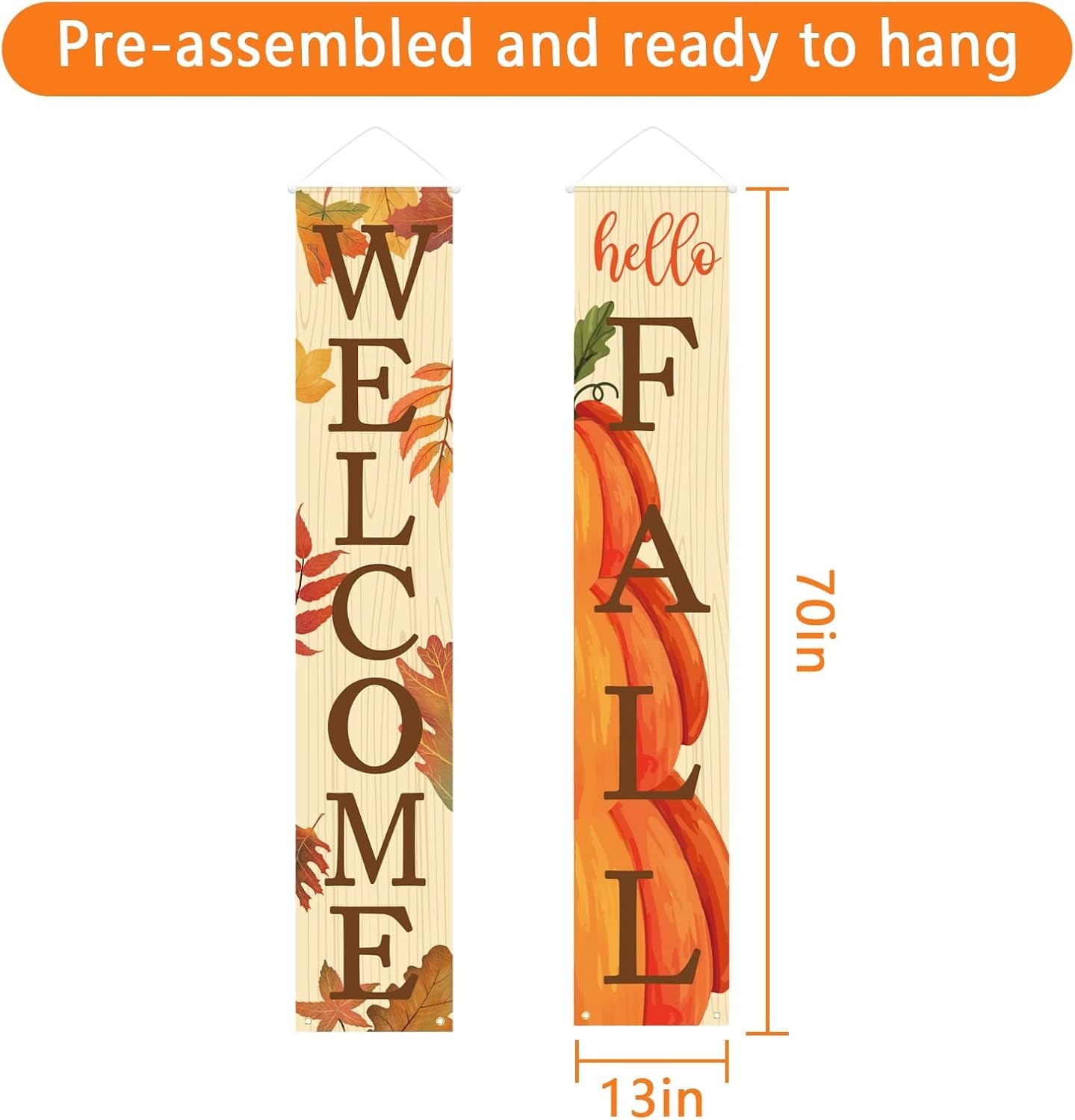 Fall Decor Fall Decorations for Home Welcome & Hello Fall Signs for Front Door Harvest Decoration 