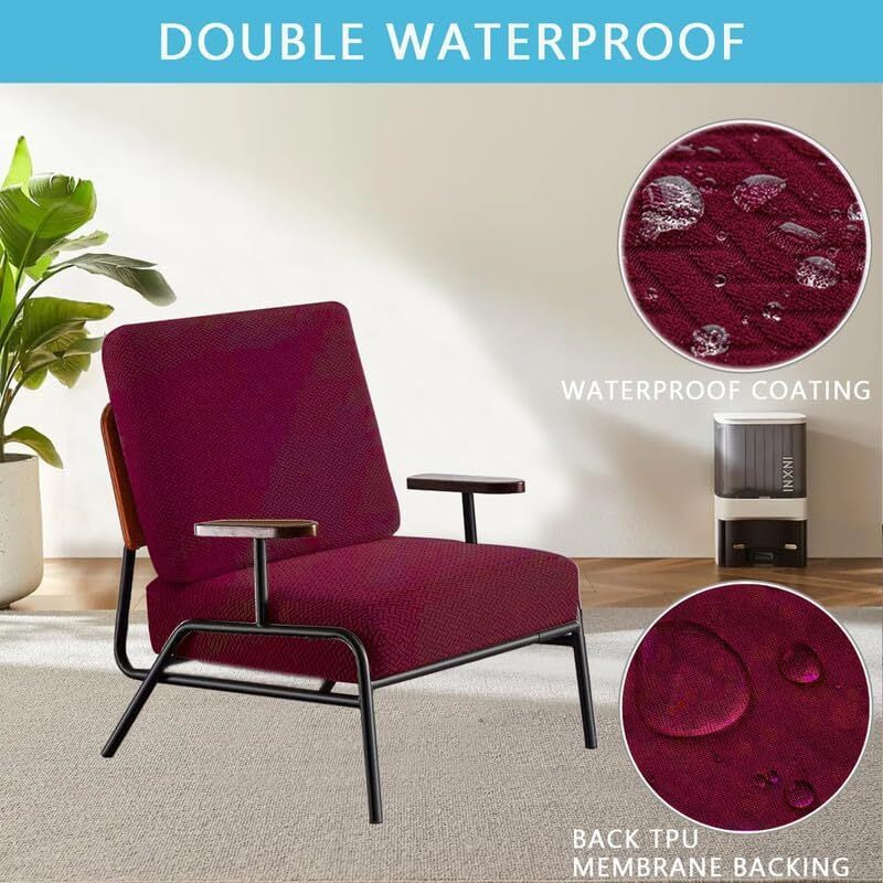 2pcs 100% Waterproof Patio Stretch Sofa Cushion Covers Outdoor Chair Cushion Covers