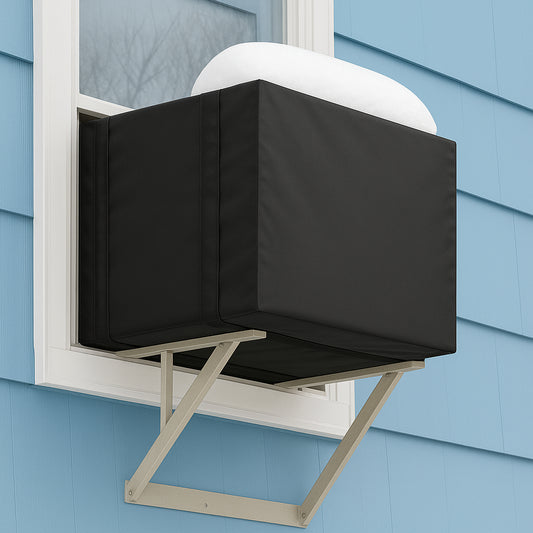 Black Air Conditioner Cover Heavy Duty AC Outdoor Window Unit 21.5 X 15 X 16"