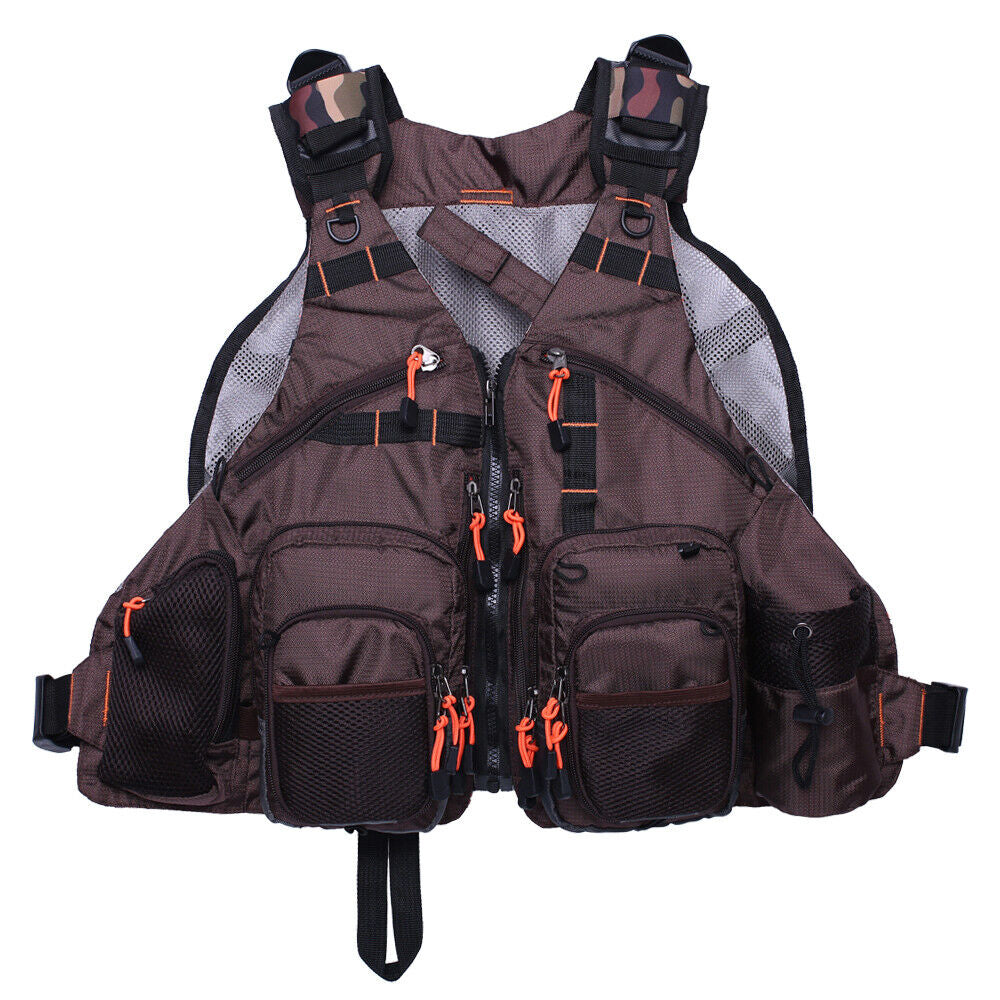 Fly Fishing Mesh Vest General Size Adjustable Mutil-Pocket Breathable Vest