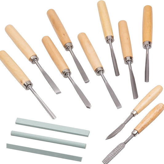 12 Pieces Hand Wood Chisel Set Carving Kit  Professional Beginners Woodworking