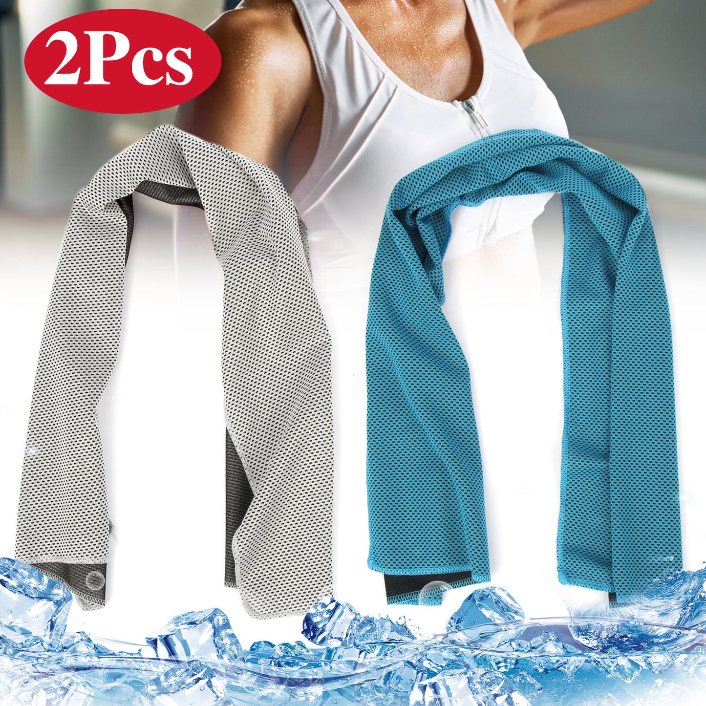 2PCS Cooling Towel – Instant Cooling, Lightweight & Reusable Cooling Towel Ice Towel Neck Wrap for Sports Running Jogging Gym Chilly