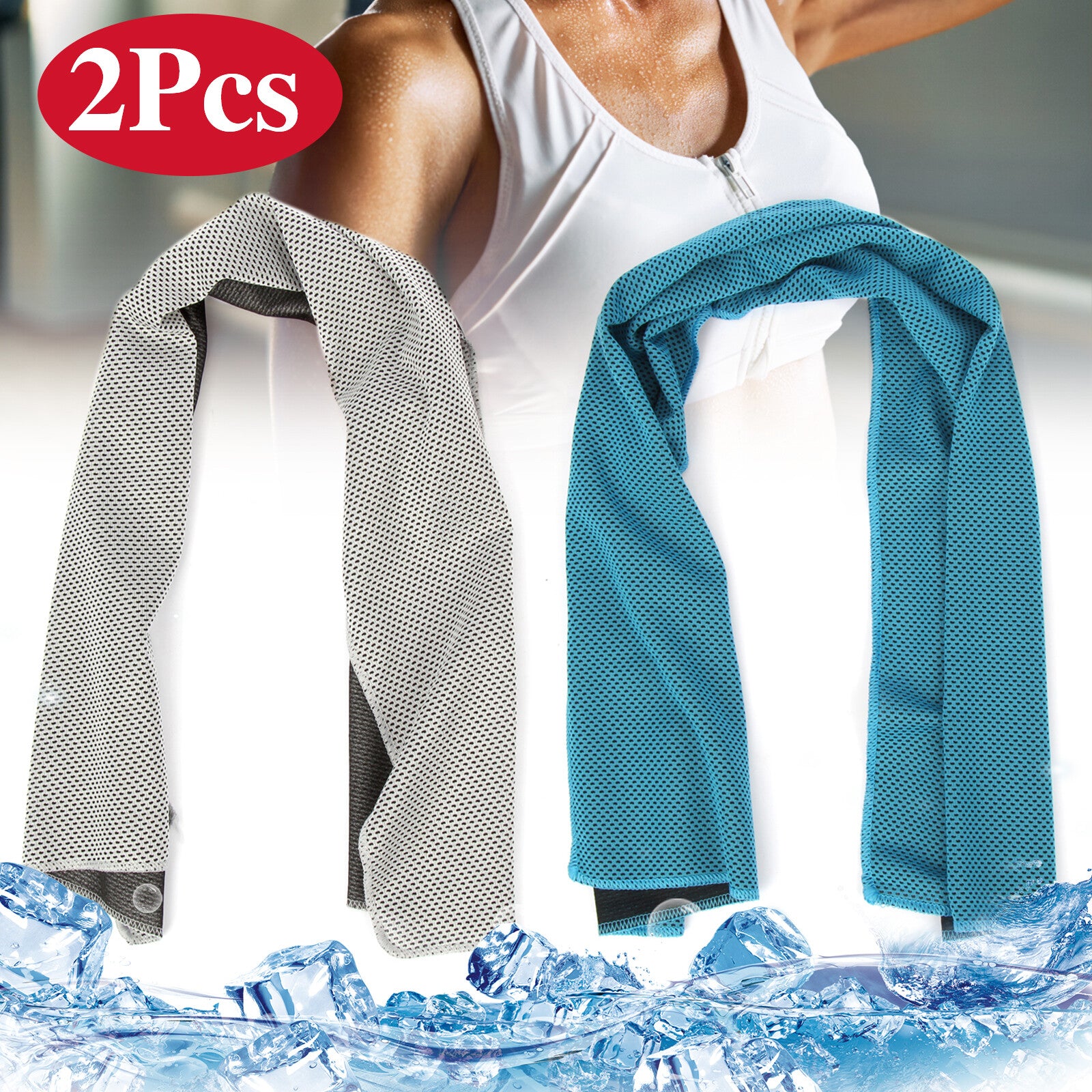 2PCS Cooling Towel – Instant Cooling, Lightweight & Reusable Cooling Towel Ice Towel Neck Wrap for Sports Running Jogging Gym Chilly