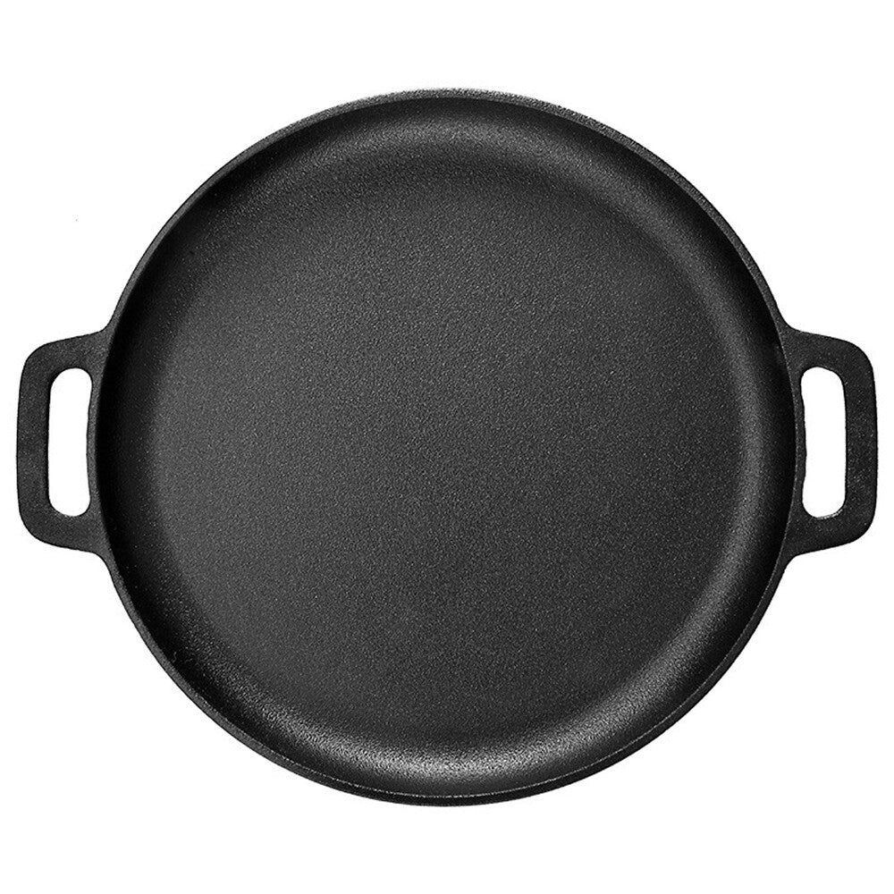 11'' Cast Iron Pizza Pan Kit Skillet Kitchen Cookware Frying Baking Cooking US