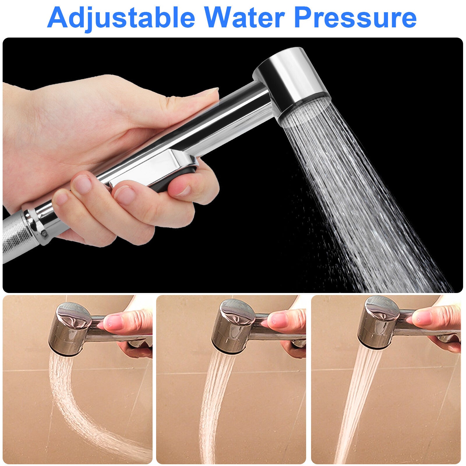 Toilet Bidet Sprayer Kit – Stainless Steel Handheld Shattaf with Adapter Hose