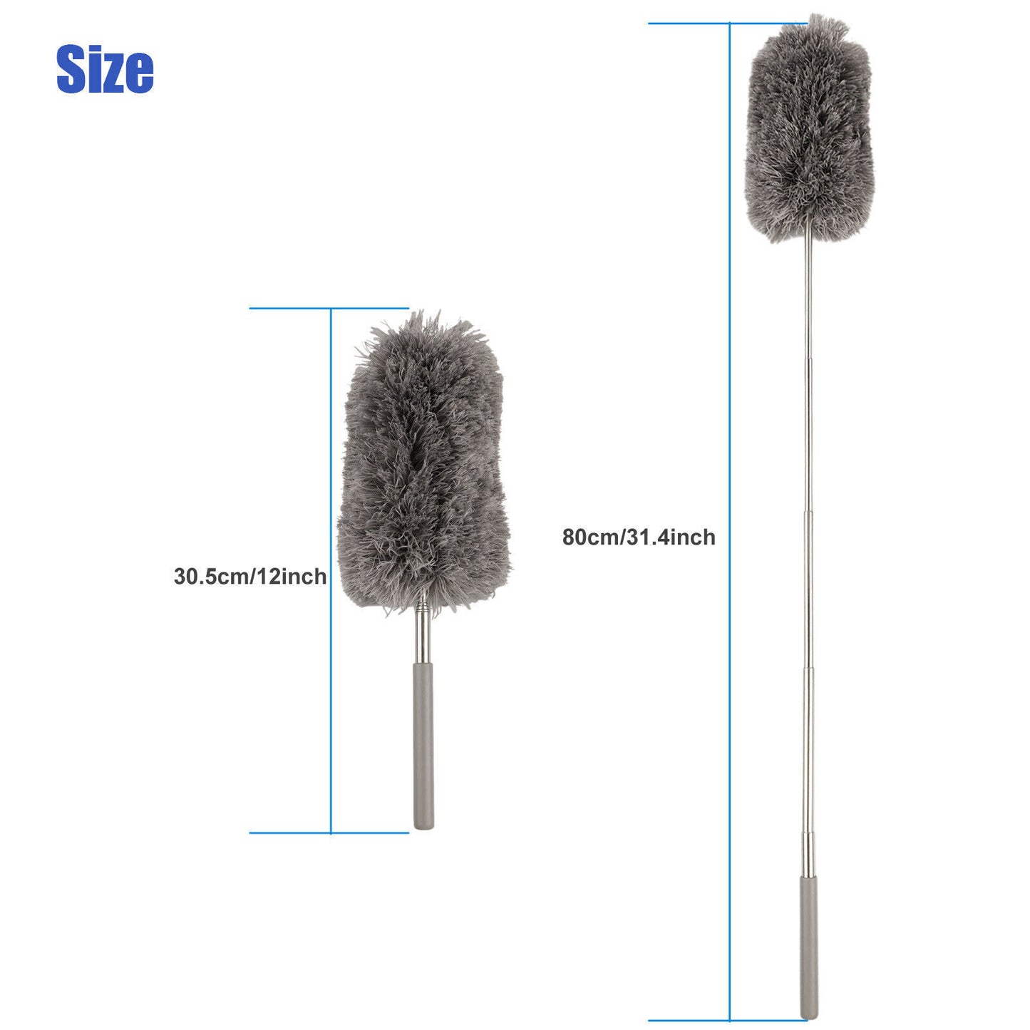 Microfiber Dusting Duster Soft Feather Brush Household Extendable Cleaning Tool