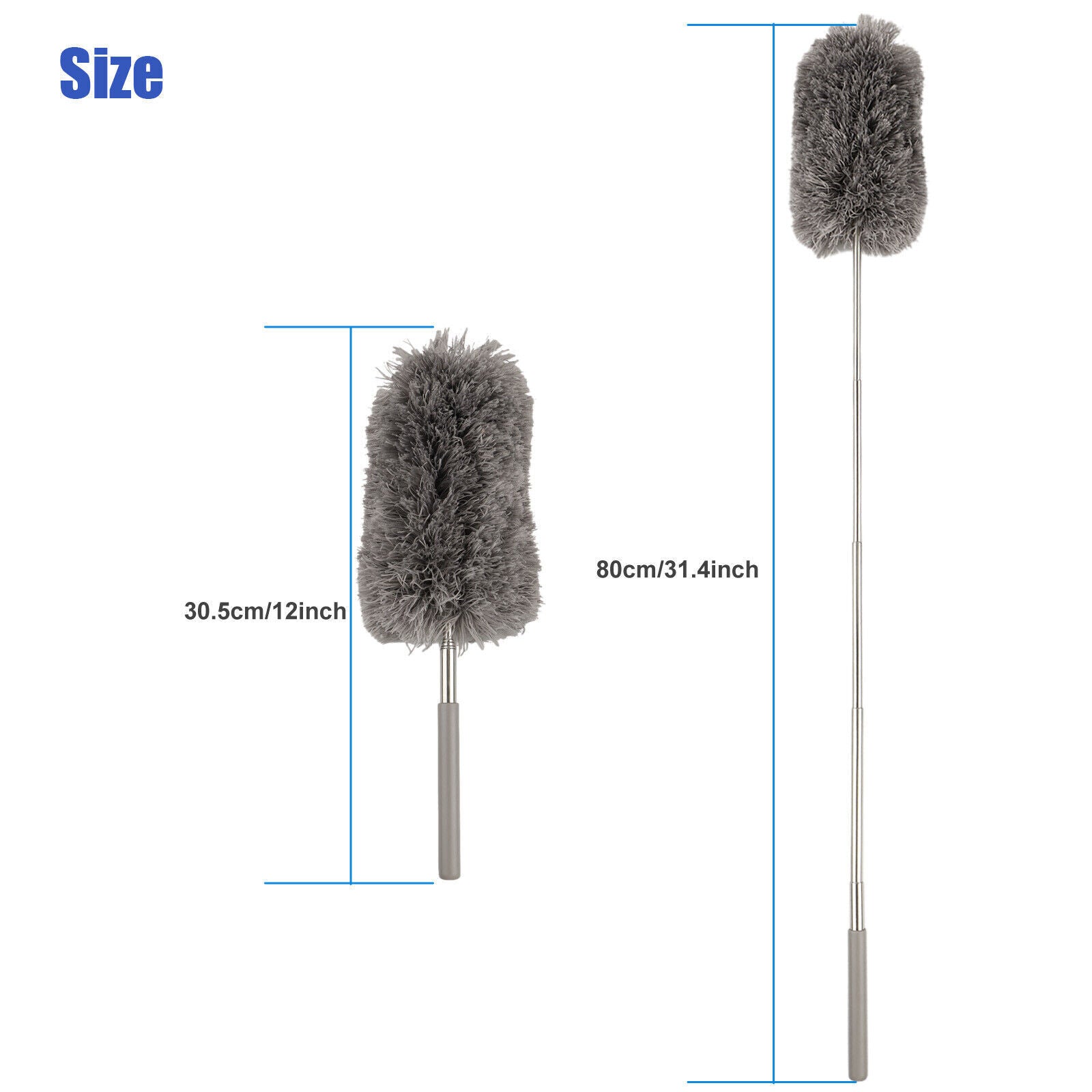 Microfiber Dusting Duster Soft Feather Brush Household Extendable Cleaning Tool