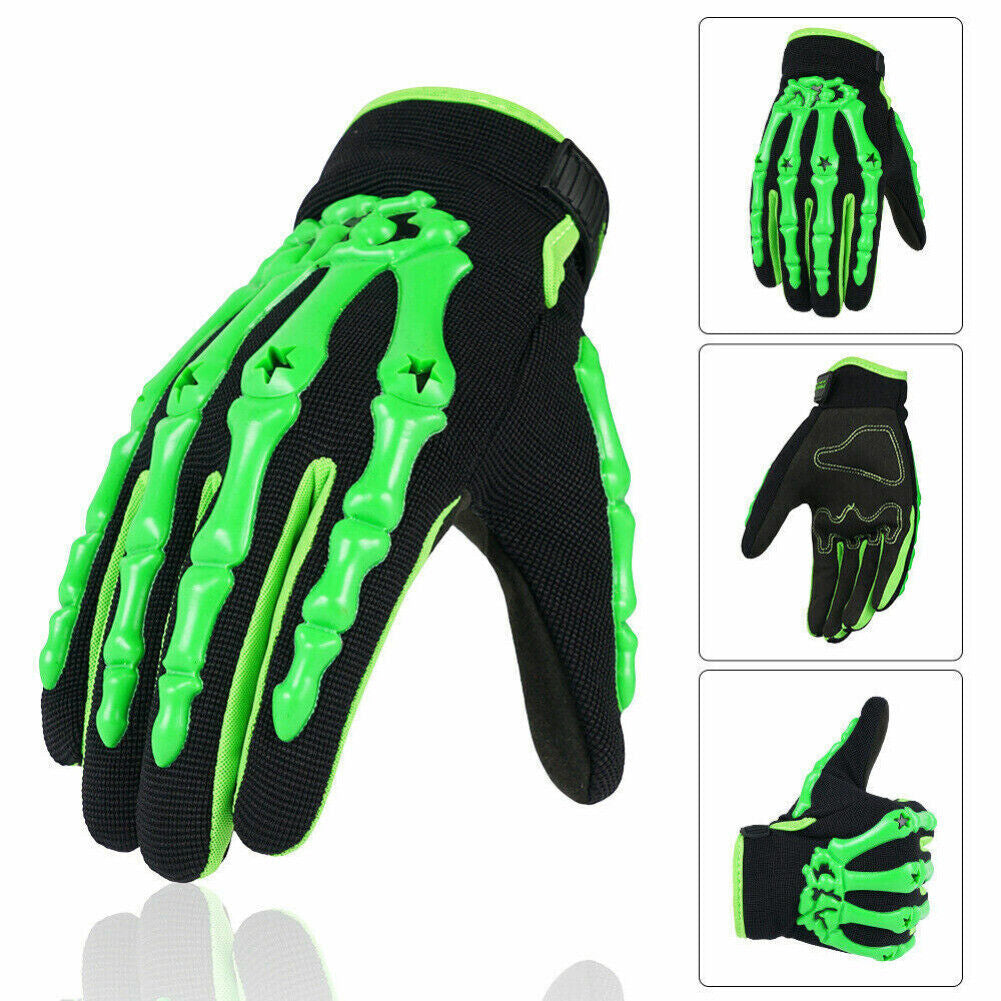 Motorcycle Racing Gloves Sport Cycling Skull Bone Skeleton Full Finger Gloves US