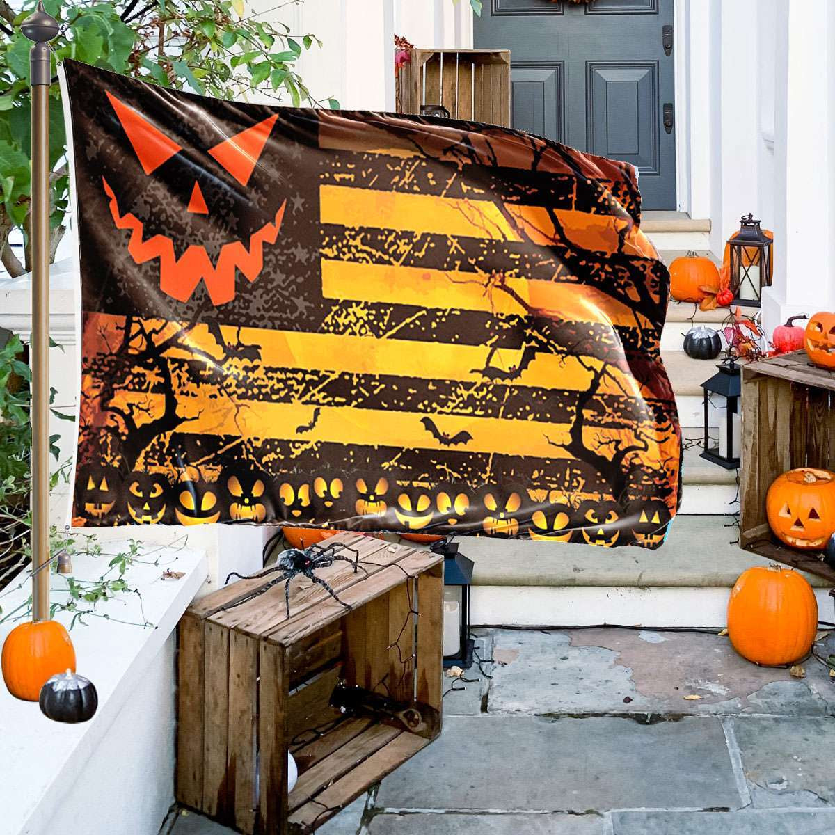 3X5 Ft Scary Halloween Flags American Pumpkin Flag, HALLOWEEN 3X5' FLAG BANNER