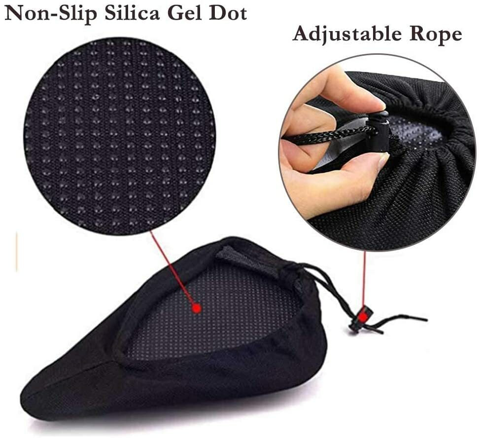 Bicycle Wide Seat Cover Gel Cushion Sporty Soft Padded for Mountain Bike Saddle