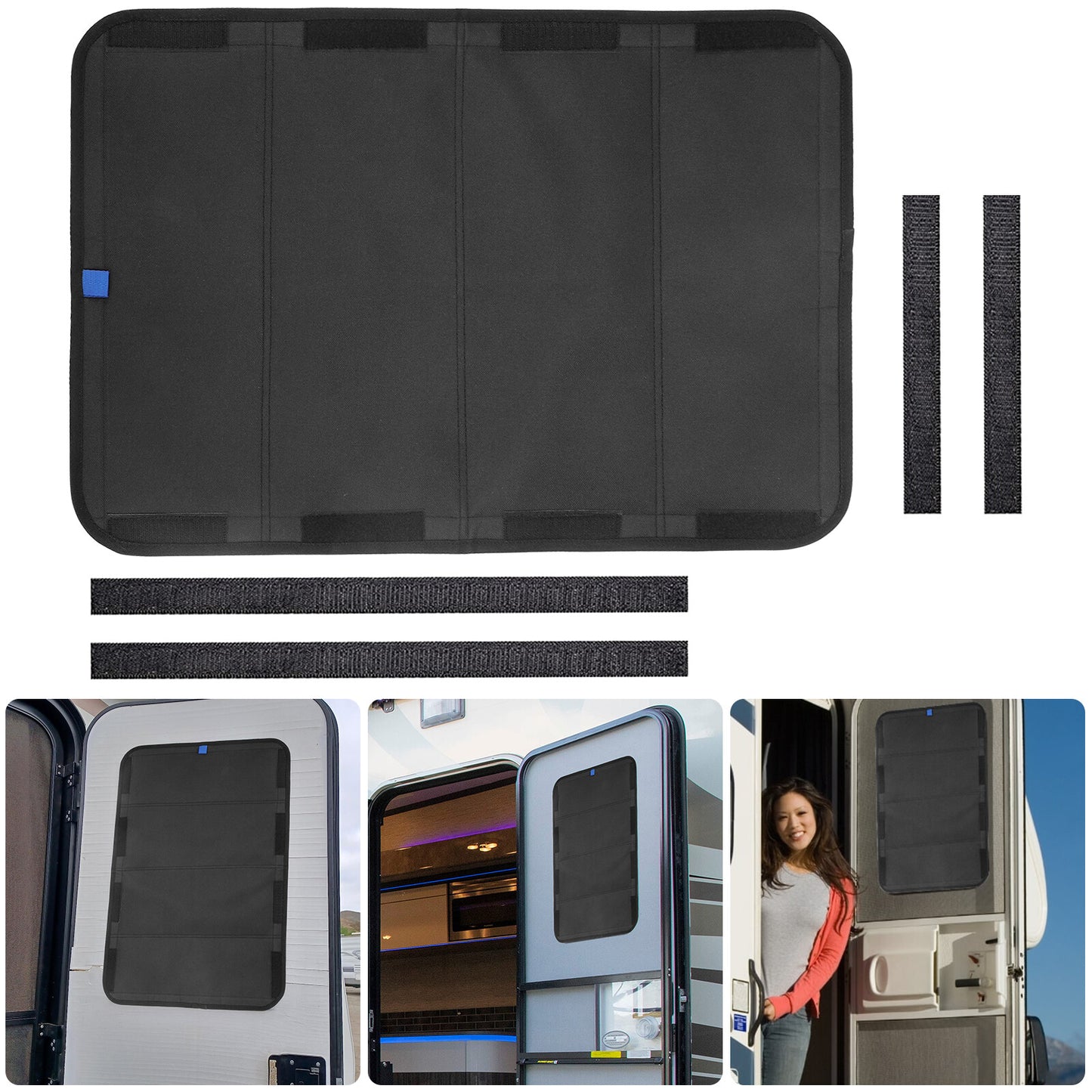 16X25" Foldable RV Vent Cover Blackout Skylight Shade UV Block & Waterproof