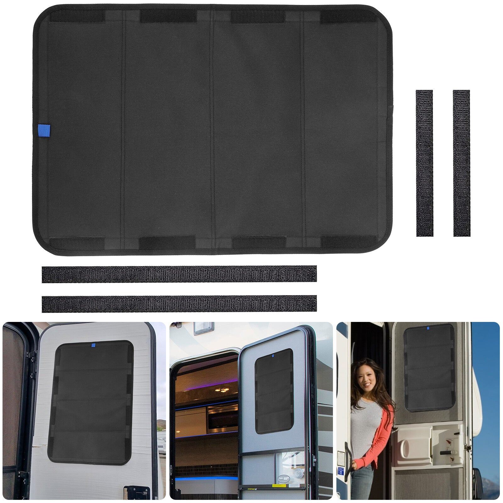 16X25" Foldable RV Vent Cover Blackout Skylight Shade UV Block & Waterproof