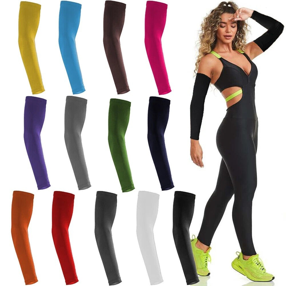 Men Women Cooling Arm Sleeves Compression Cover UV Sun Protection Sports Outdoor