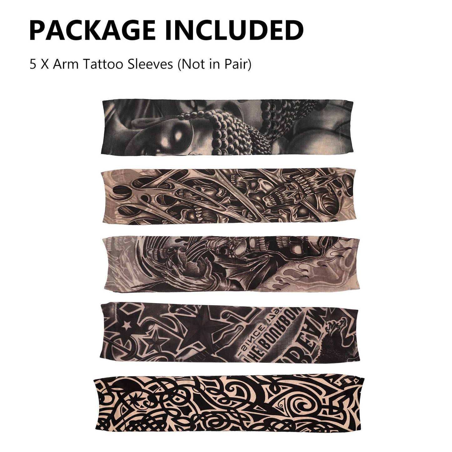Slip-On Realistic Tattoo Arm Sleeves – UV Protection & Temporary Ink Style Arm Sleeve for Indoor Outdoor