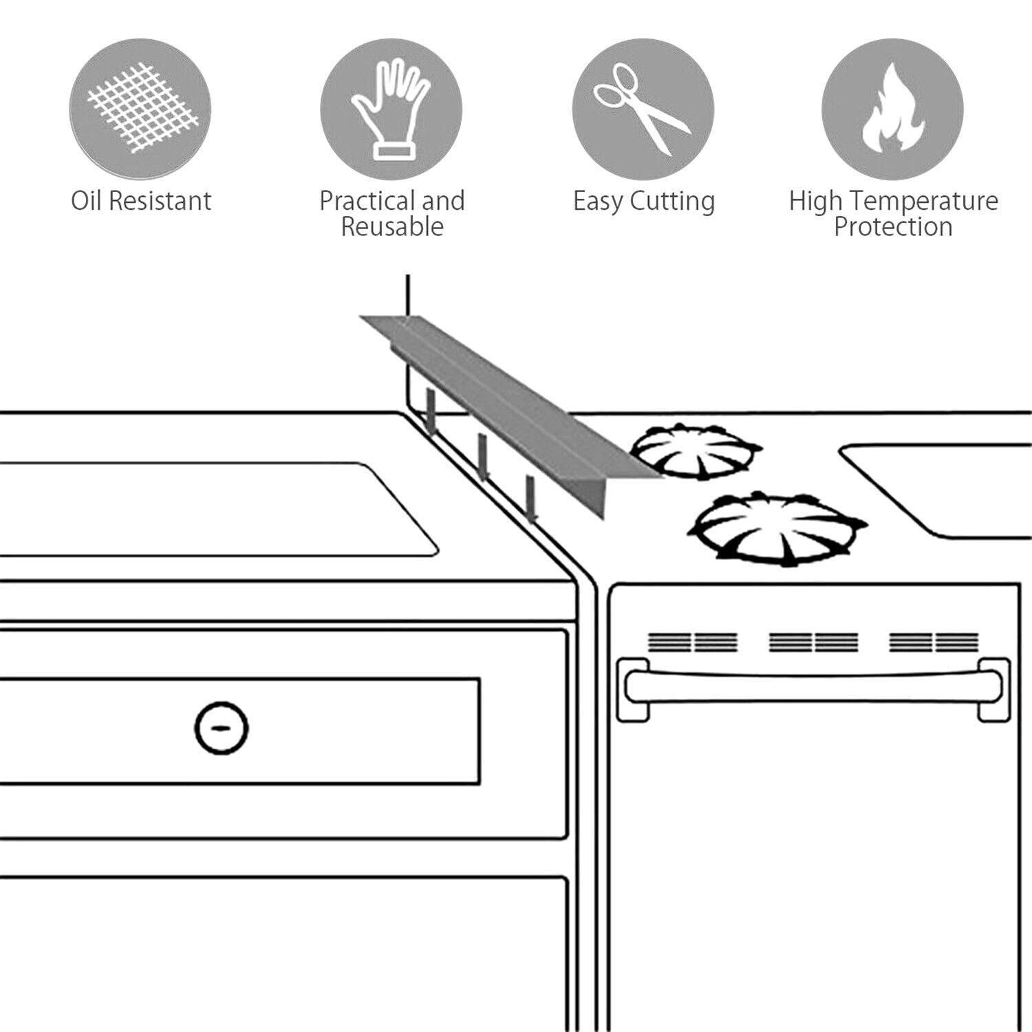 2 PCS 21'' Silicone Gap-Seal for Fall, Easy-Clean & Oil-Resistant Countertop & Stove Gap-Cover, Waterproof & Heatproof Gap-Seal for Kitchen, Birthday Gifts