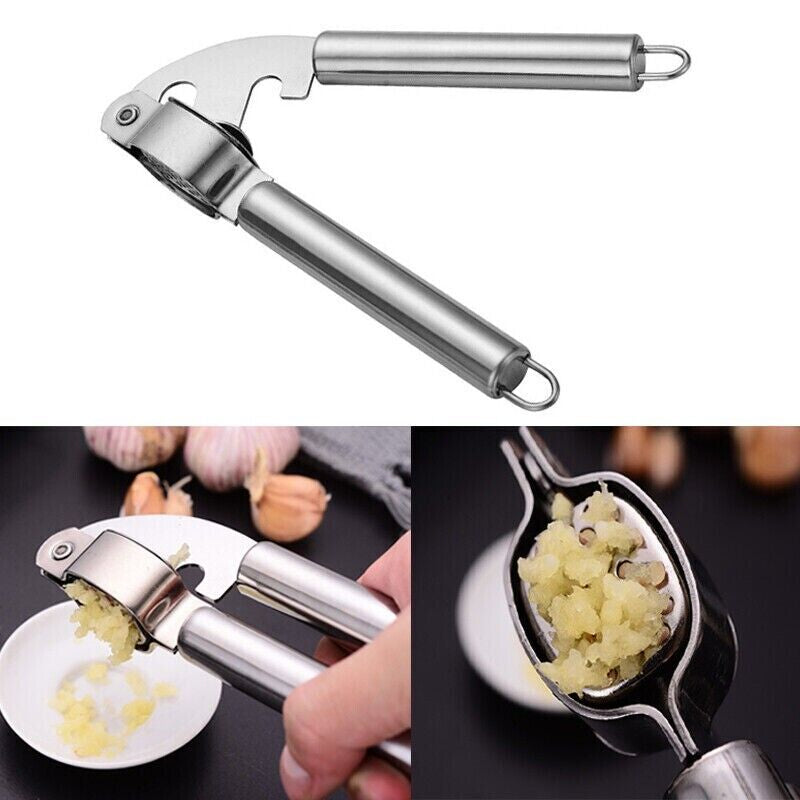 Garlic Press Crusher Squeezer Masher Mincer Stainless Steel Manual Kitchen Tool