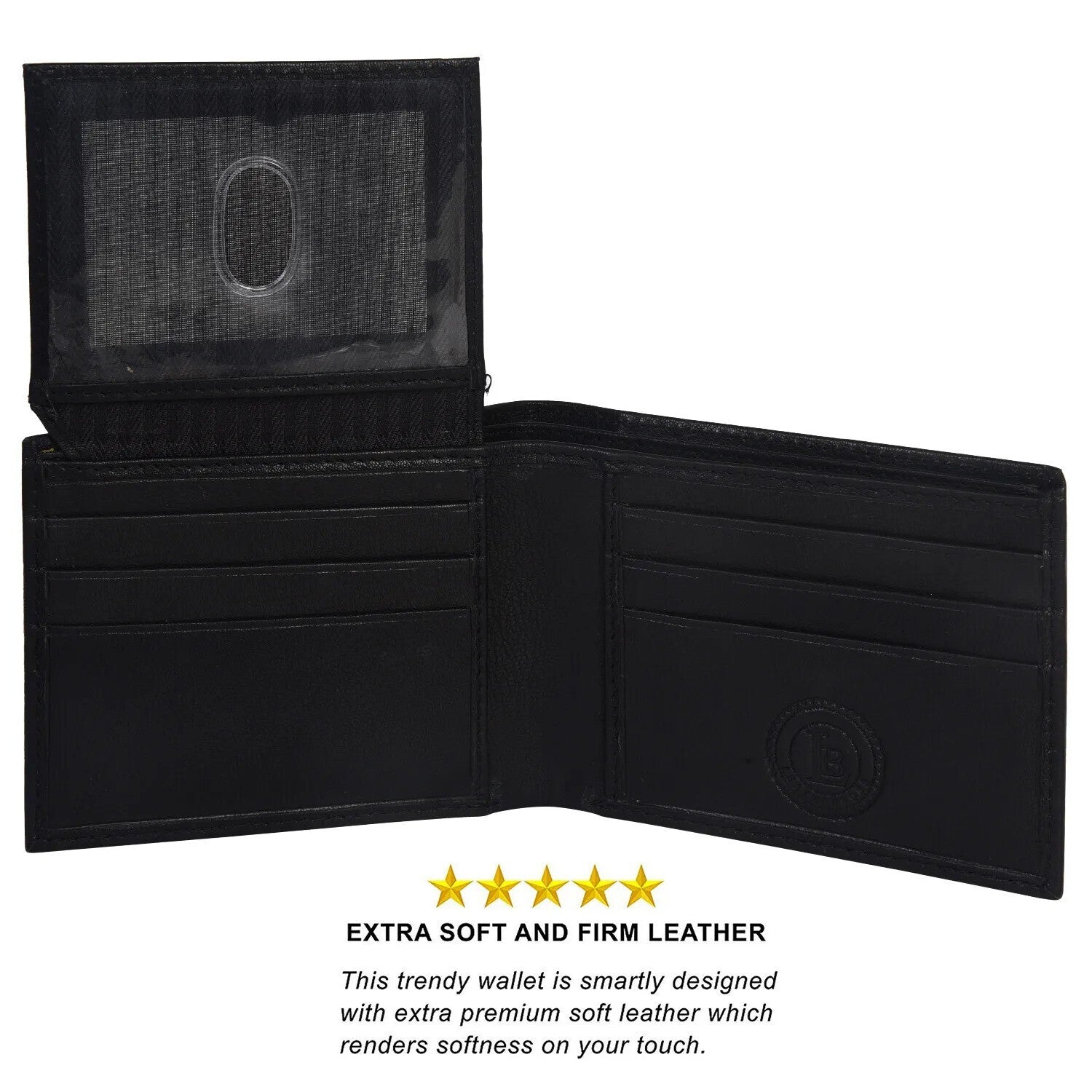 Men's Wallet Genuine Leather Minimalist Bifold Wallets for Men RFID Blocking Slim