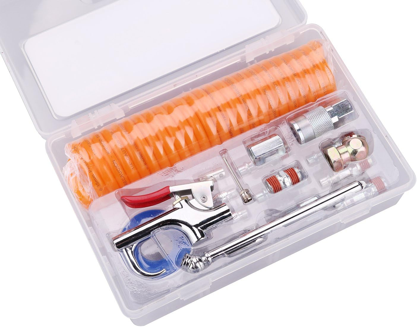 20 Piece Air Compressor Hose Tool Kit  1/4 Inch NPT Air Accessory Kit with Coil PU Hose/Blow /Tire Gauge/Storage Case