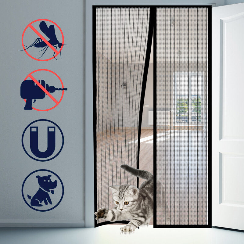 Magnetic Screen Door Mesh Curtain Heavy Duty Mosquito Net Bug Hands Free Closer