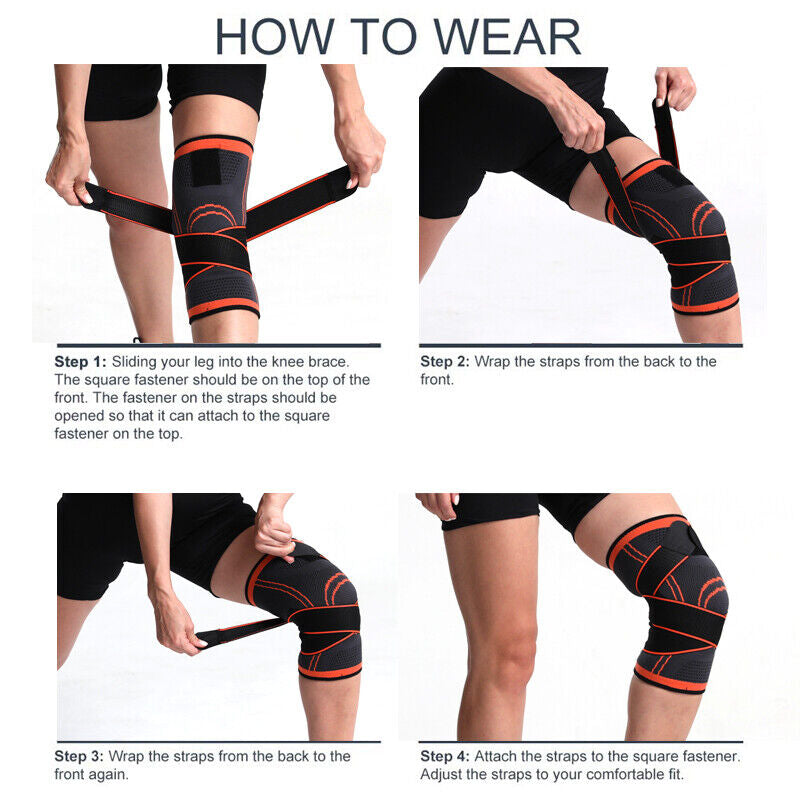 Knee Sleeve Tightly Wraps Around the Knee Sleeves  Adjustable Bands for Sport Outdoor Sports