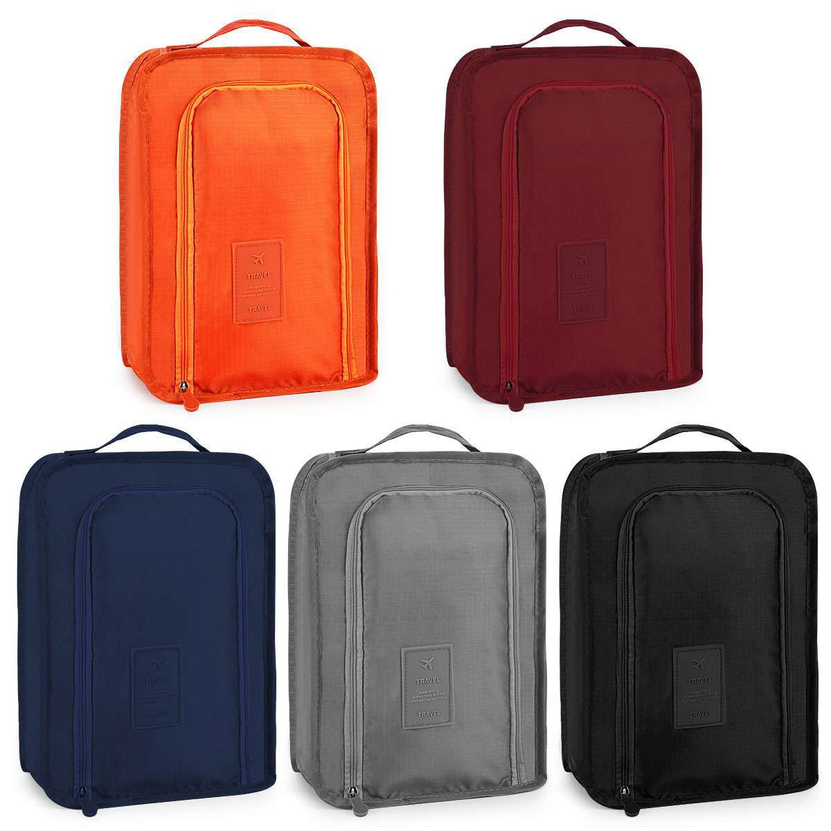 Golf Shoes Bag Zipped Sports Bag Shoe Carrying Case Breathable W/ Top-Handle